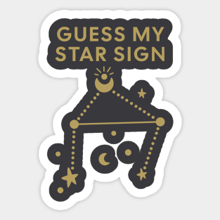 Guess My Star Sign – Libra Zodiac, Astrology Constellation - Antique Gold Print Sticker